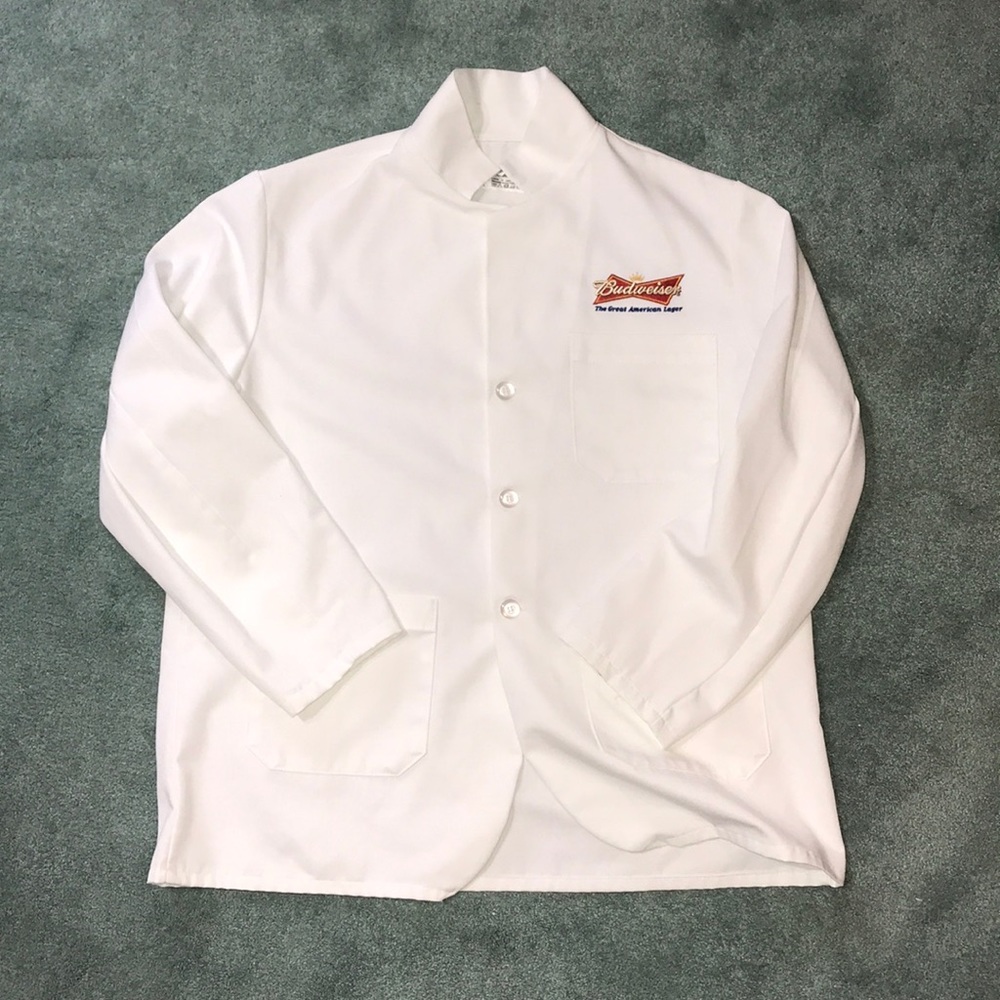 BUDWEISER LAB COAT Large White Authentic